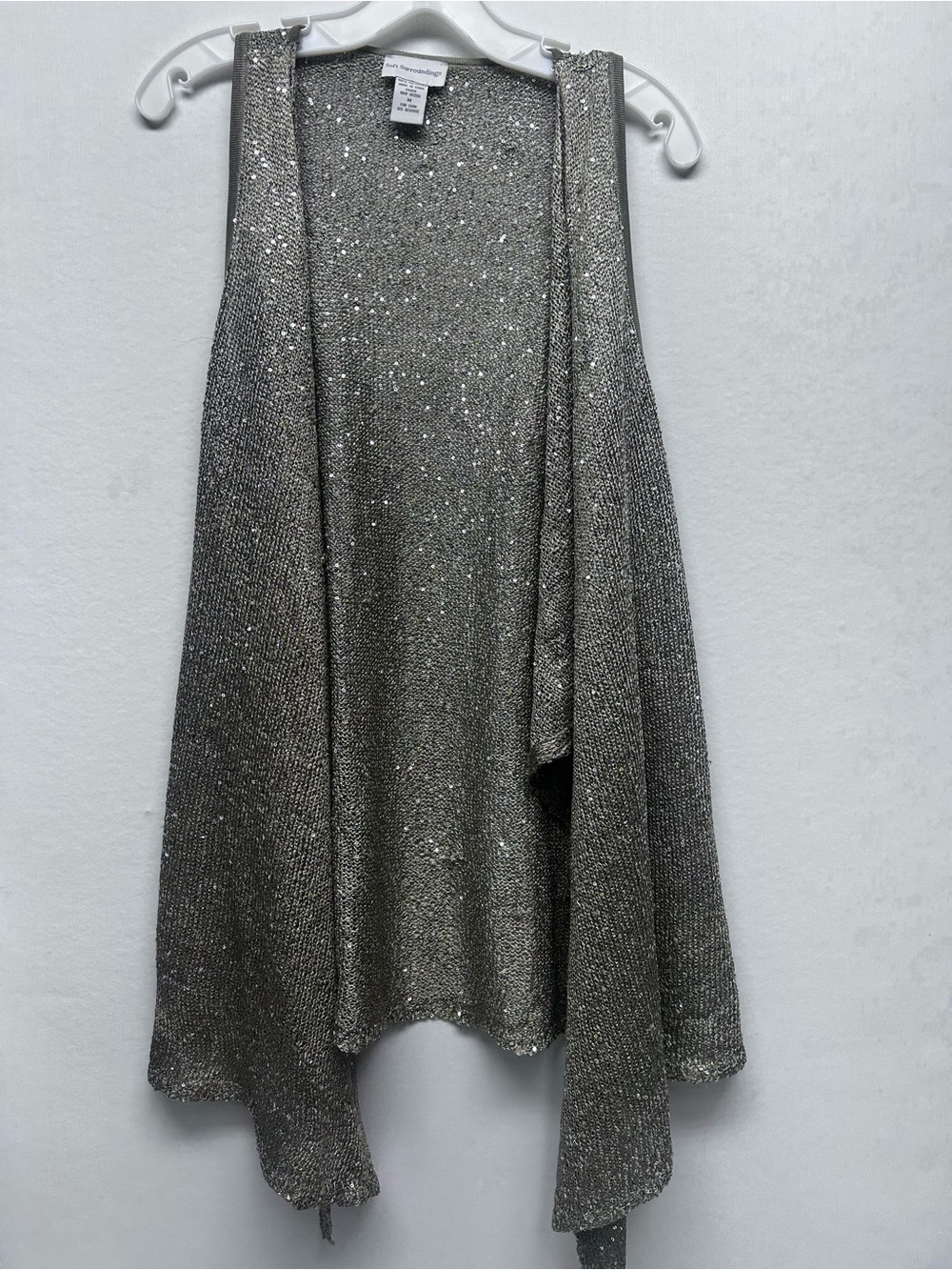 Sparkling gold  Open-Front Vest medium